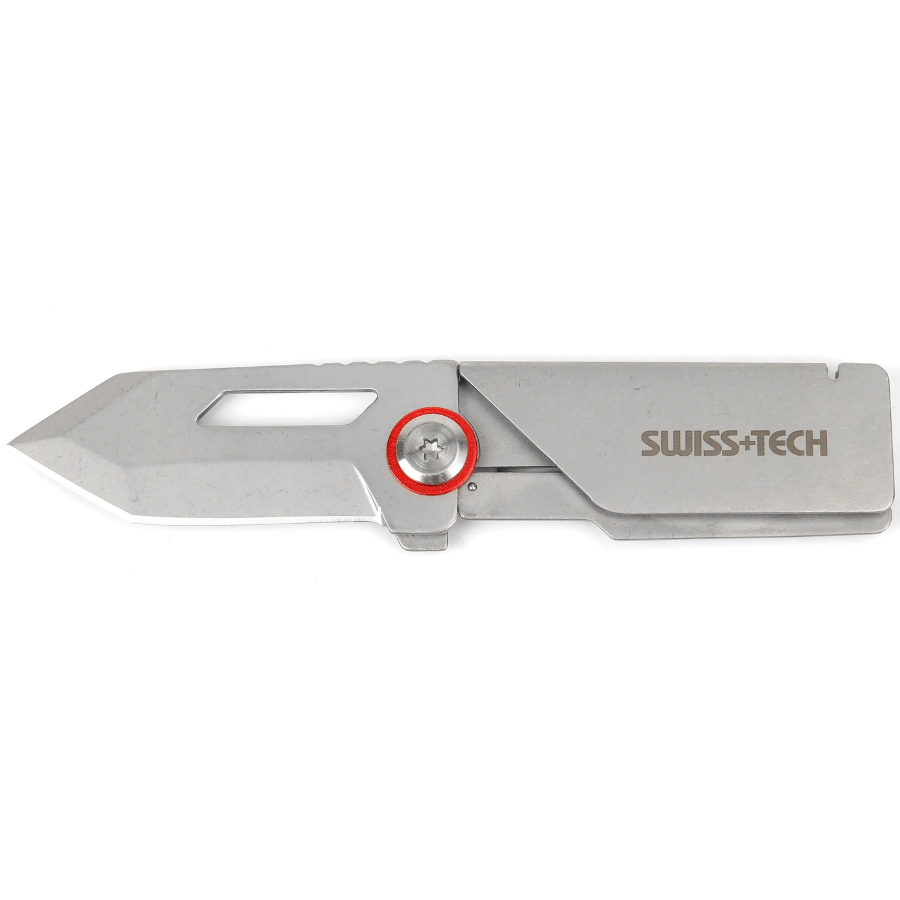 Swiss Tech camping knife ST014010 - Sharp Stainless Steel Blade, Compact Lightweight Design for Everyday Carry (EDC) & Outdoor