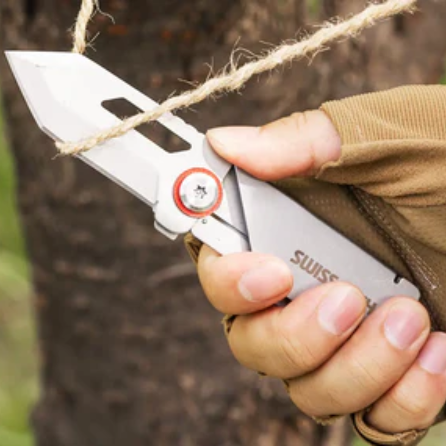 Swiss Tech camping knife ST014010 - Sharp Stainless Steel Blade, Compact Lightweight Design for Everyday Carry (EDC) & Outdoor