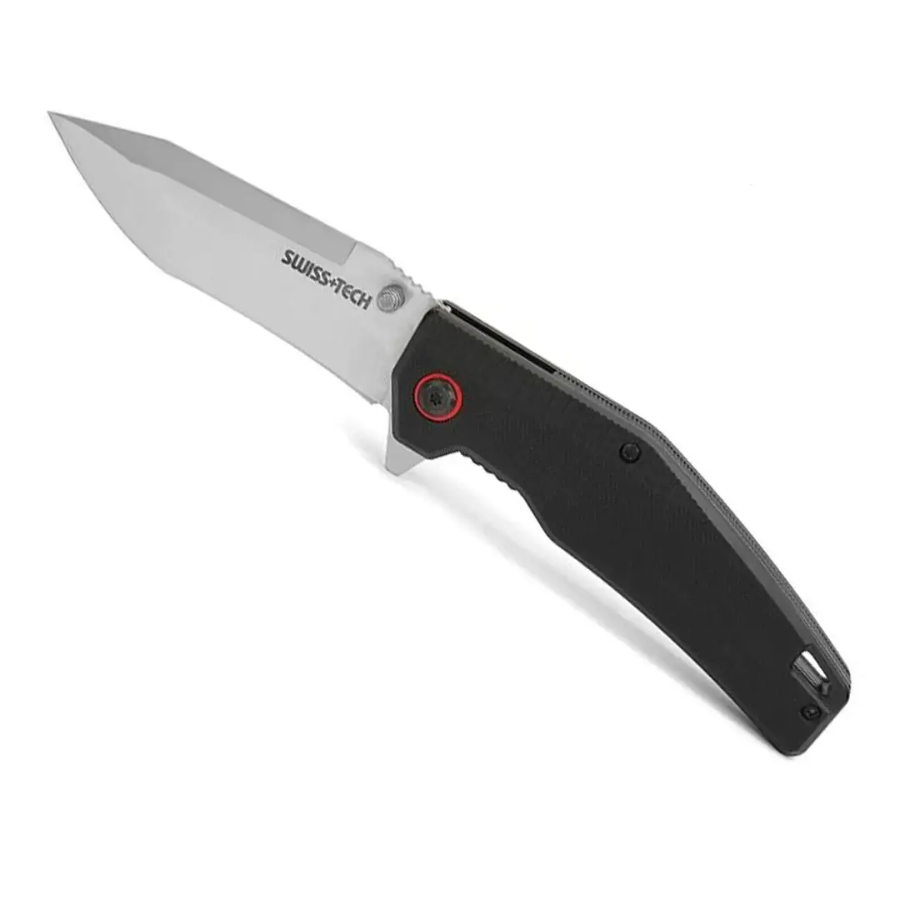 Swiss Tech 3.5-Inchcamping knife ST014001 - Stainless Steel Blade, Ergonomic Handle & Compact Design for Heavy Duty & Everyday Carry (EDC)