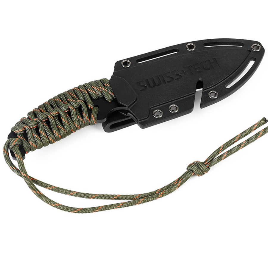Swiss Tech camping Fixed Blade Knife ST011005- High-Quality Stainless Steel, Rugged Design for Heavy Duty & Outdoor Use with Protective Sheath