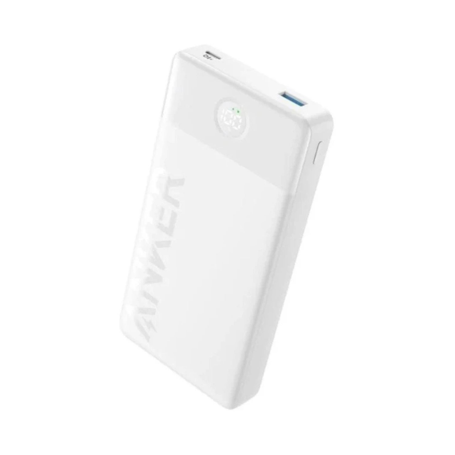 Anker 15W Power Bank 20,000mAh Portable Charger - Dual Port Charging with Real-Time Digital Battery Display - White