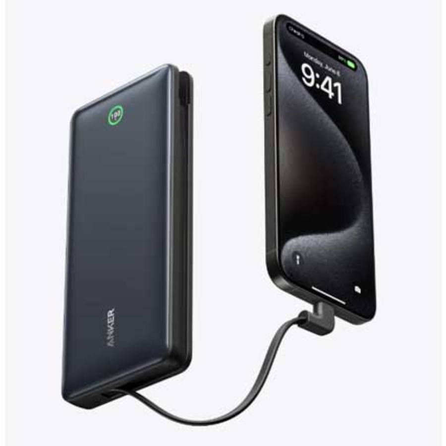 Anker Nano Power Bank 20,000mAh - 30W PD Fast Charging with Smart Digital Display - Black