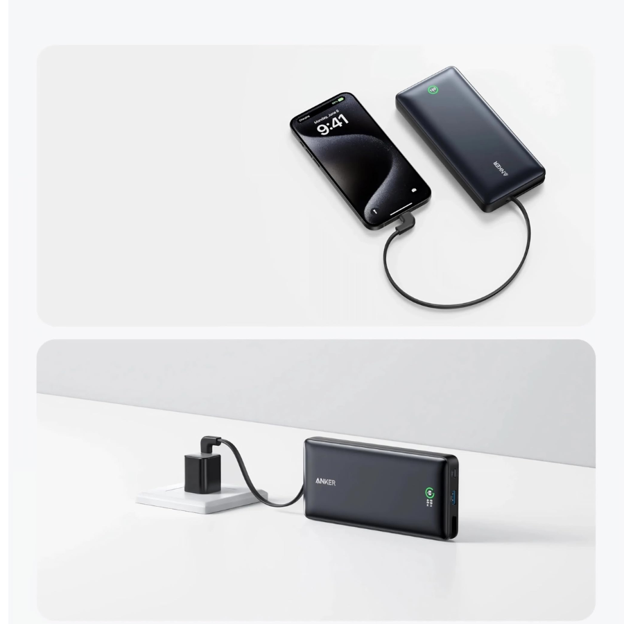 Anker Nano Power Bank 20,000mAh - 30W PD Fast Charging with Smart Digital Display - Black