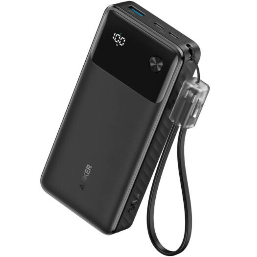 Anker 30W Power Bank 20,000mAh - PD Fast Charging with Digital Display & 3-Port Output - Black
