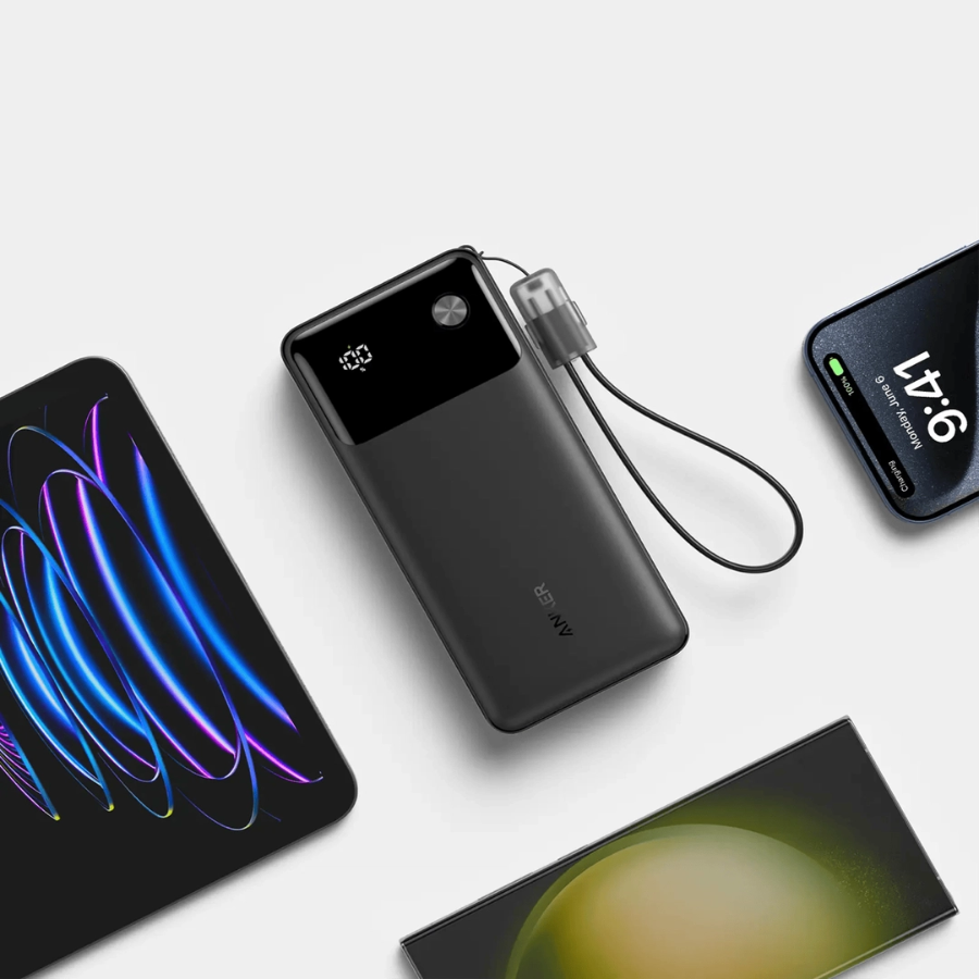 Anker 30W Power Bank 20,000mAh - PD Fast Charging with Digital Display & 3-Port Output - Black