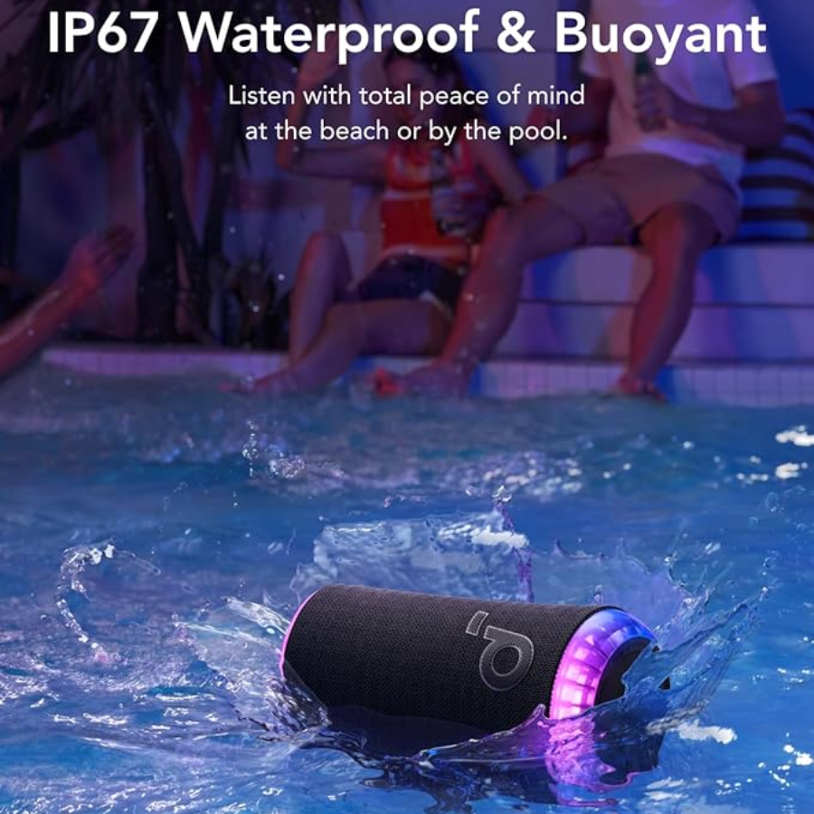 Anker Soundcore Glow Portable Speaker - 30W Radiant Sound, 360° Light Show, BassUp Technology & IP67 Waterproof