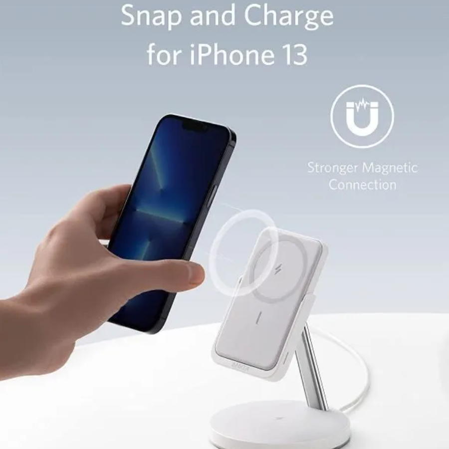 Anker 622 Magnetic Battery MagGo 5000mAh Portable Wireless Charger with Foldable Kickstand for iPhone