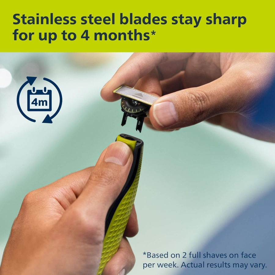 Philips OneBlade 360 Face & Body (QP2834/65) - Hybrid Electric Trimmer & Shaver, Flexible 360 Blade, Waterproof & Rechargeable - Black/Lime