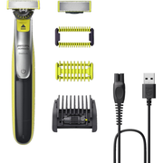 Philips OneBlade 360 Face & Body (QP2834/65) - Hybrid Electric Trimmer & Shaver, Flexible 360 Blade, Waterproof & Rechargeable - Black/Lime