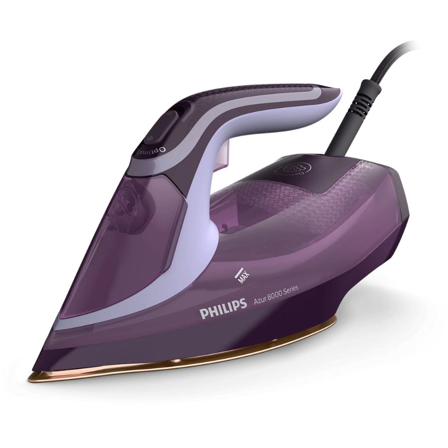 Philips Azur 8000 Series Steam Iron - 3000W, OptimalTEMP Technology (No Burns Guaranteed), 55g/min Continuous Steam, SteamGlide Elite Soleplate