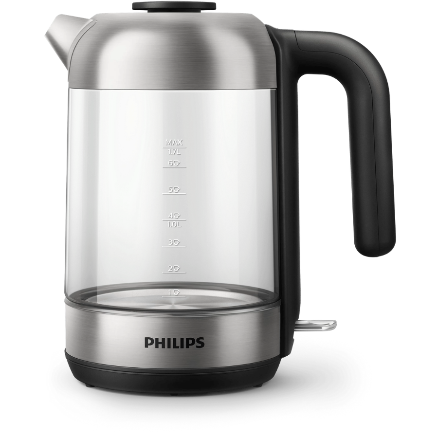 Philips Glass Kettle Series 5000 - 1.7L Capacity, Heat-Resistant Glass, Elegant Blue Light Indicator & Multi-Safety System