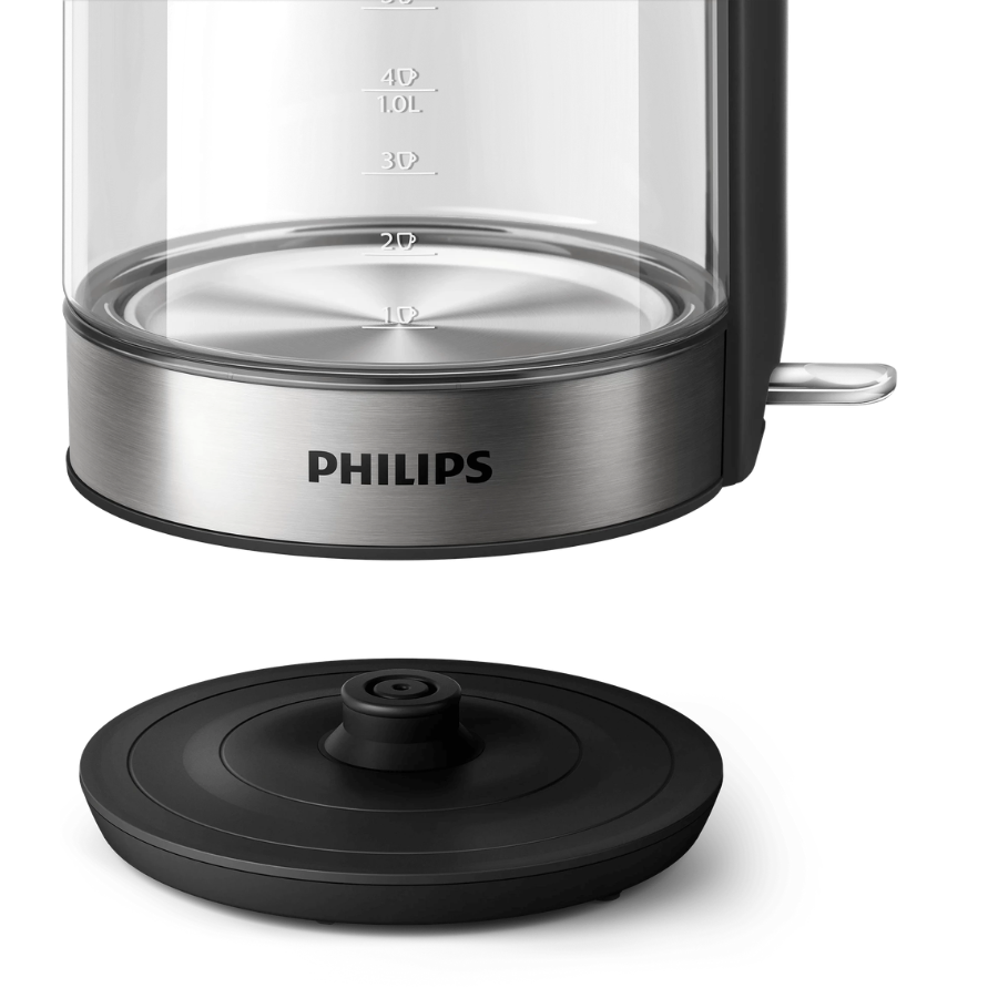 Philips Glass Kettle Series 5000 - 1.7L Capacity, Heat-Resistant Glass, Elegant Blue Light Indicator & Multi-Safety System