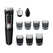 Philips Multigroom 3000 Series - 9-in-1 All-in-One Trimmer for Face & Hair, Self-Sharpening Steel Blades, 60 Minutes Runtime
