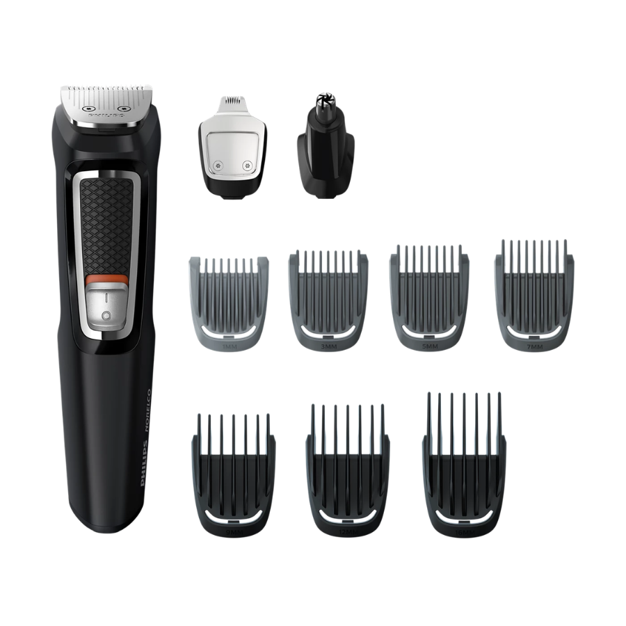 Philips Multigroom 3000 Series - 9-in-1 All-in-One Trimmer for Face & Hair, Self-Sharpening Steel Blades, 60 Minutes Runtime