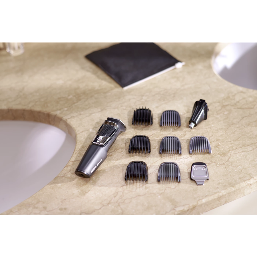 Philips Multigroom 3000 Series - 9-in-1 All-in-One Trimmer for Face & Hair, Self-Sharpening Steel Blades, 60 Minutes Runtime