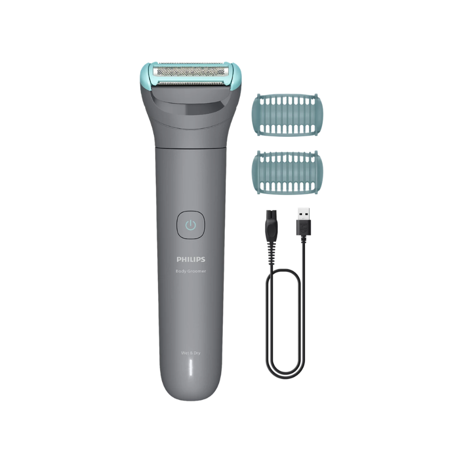 Philips Bodygroom 3000 Series - Triple Protect Shave System, 100% Waterproof, Wet & Dry Cordless Shaver, 60 Mins Runtime