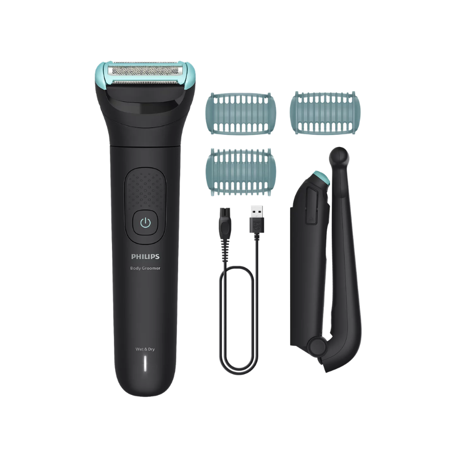 Philips Bodygroom 5000 Series - Triple Protect Shave System, Back Attachment for Hard-to-Reach Areas, Wet & Dry, 60 Mins Runtime