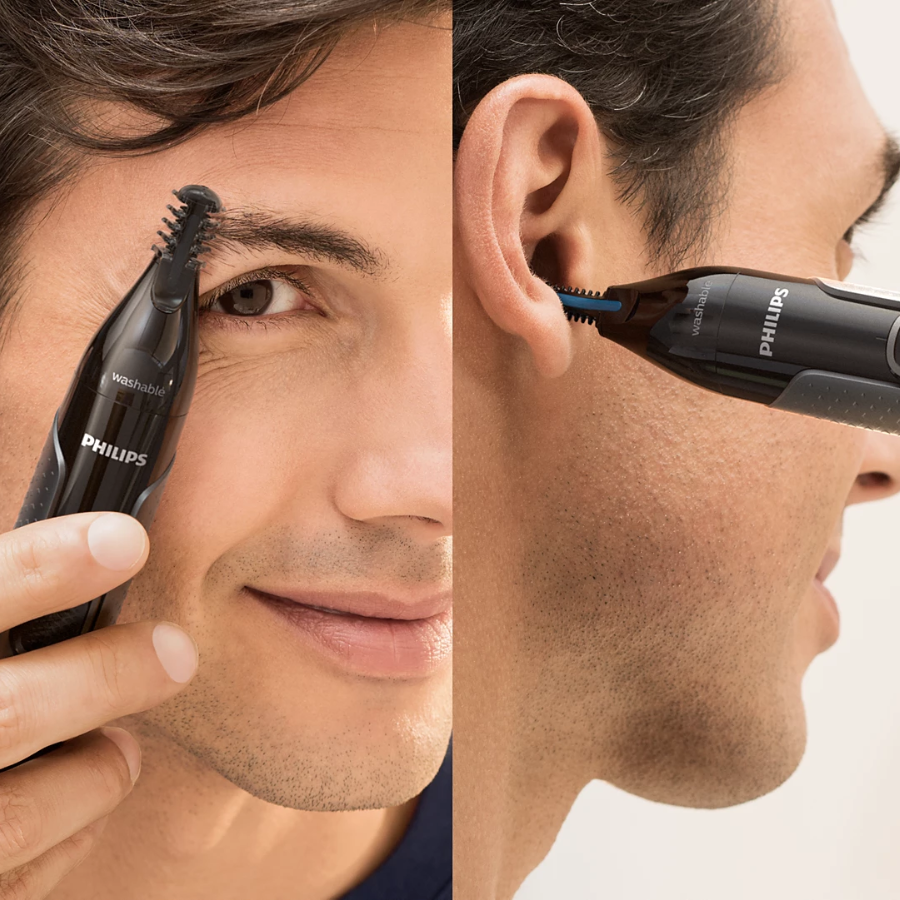 Philips Nose Trimmer Series 3000 - Nose, Ear & Eyebrow Trimmer, Protective Guard Technology, Dual-Sided Blades, Fully Washable