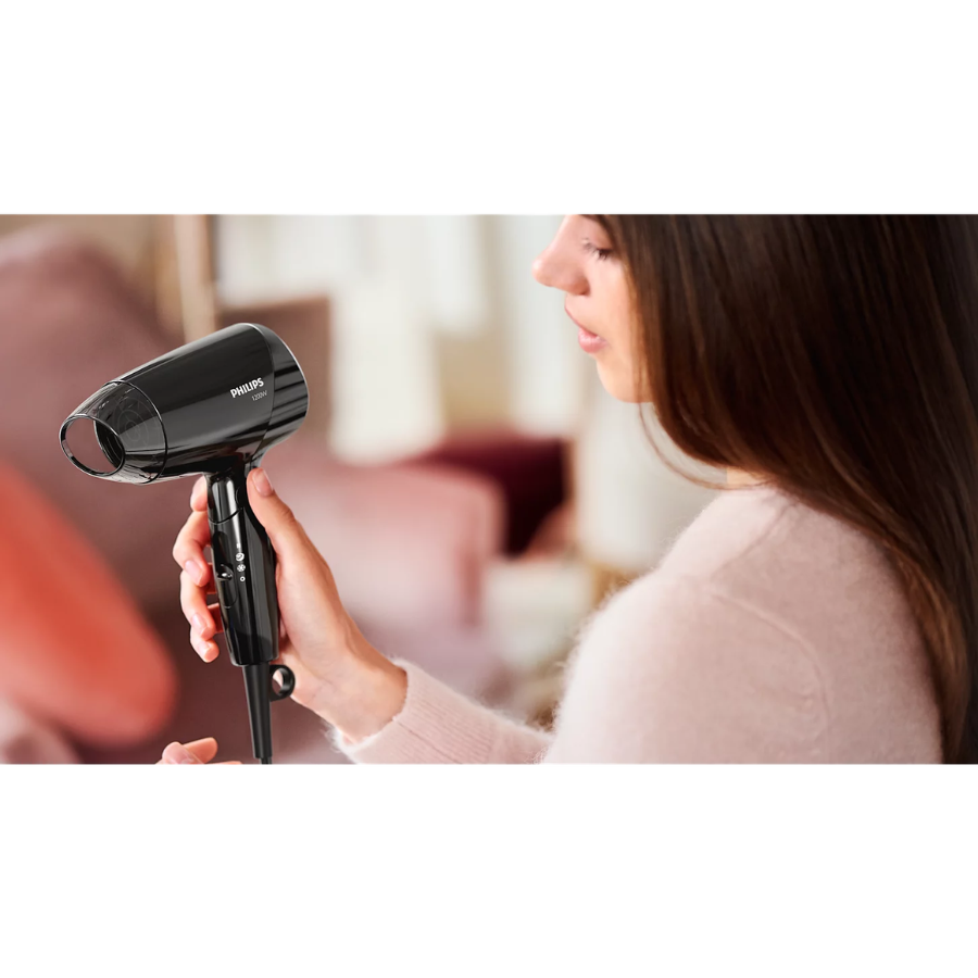 Philips EssentialCare Hair Dryer - 1200W, Foldable Design for Travel, ThermoProtect Temperature Setting