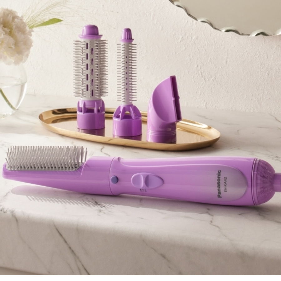 Panasonic Hair Styler EH-KA42 - 650W Power, 4 Styling Attachments, Silent 59dB Operation Design