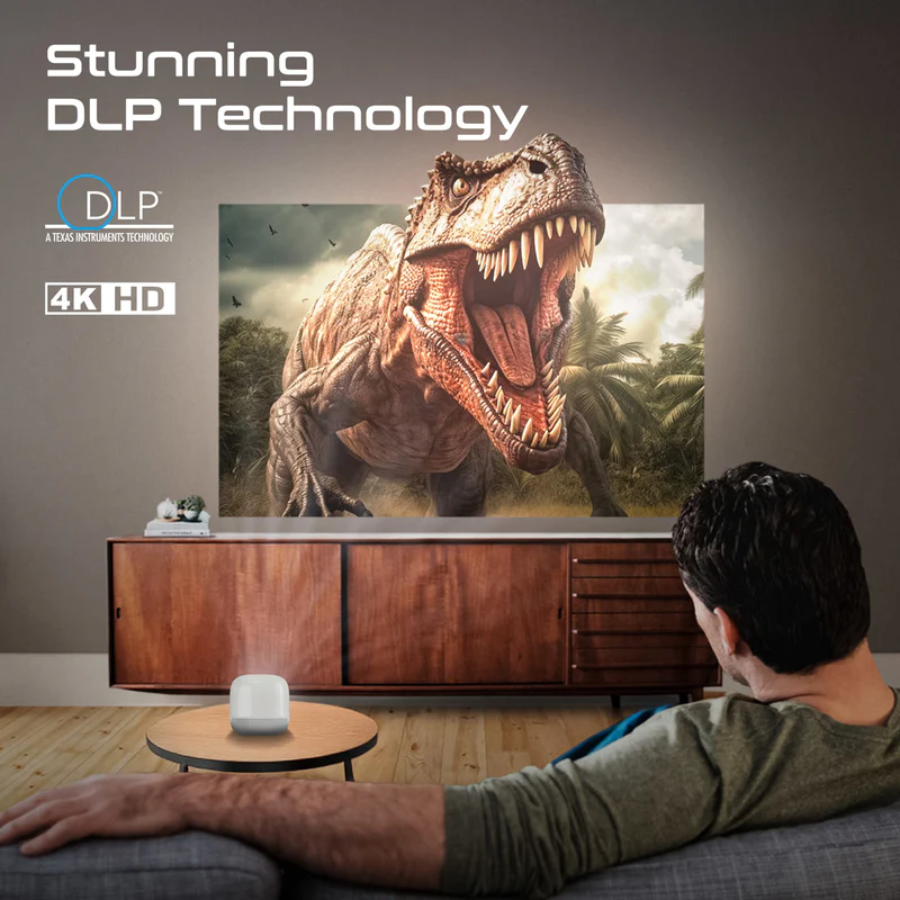 Promate CubeCast-2 Smart Cube Projector - Native 1080p Full HD, 350 Lumens, Android OS & Wireless Casting