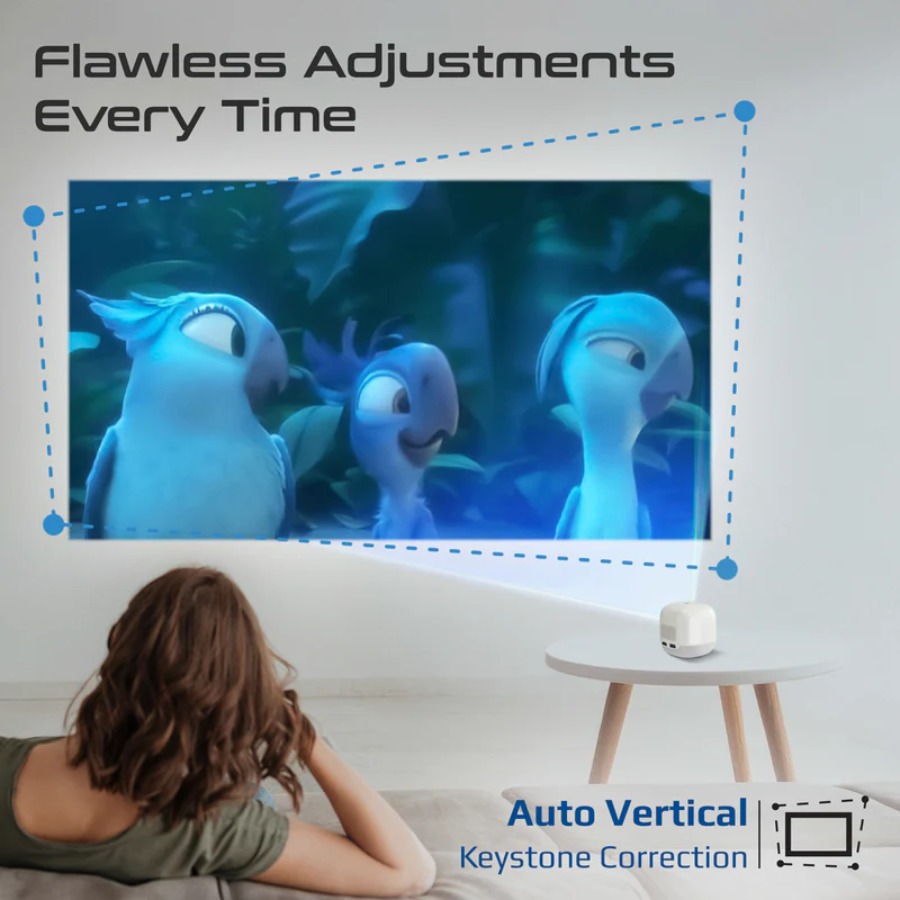 Promate CubeCast-2 Smart Cube Projector - Native 1080p Full HD, 350 Lumens, Android OS & Wireless Casting