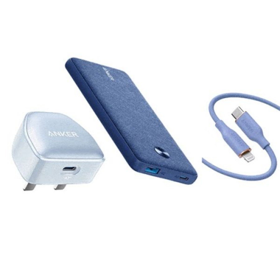 Anker iPhone Starter Kit 3-in-1 - Includes 20W Wall Charger, 5,000mAh Power Bank, and USB-C to Lightning Cable