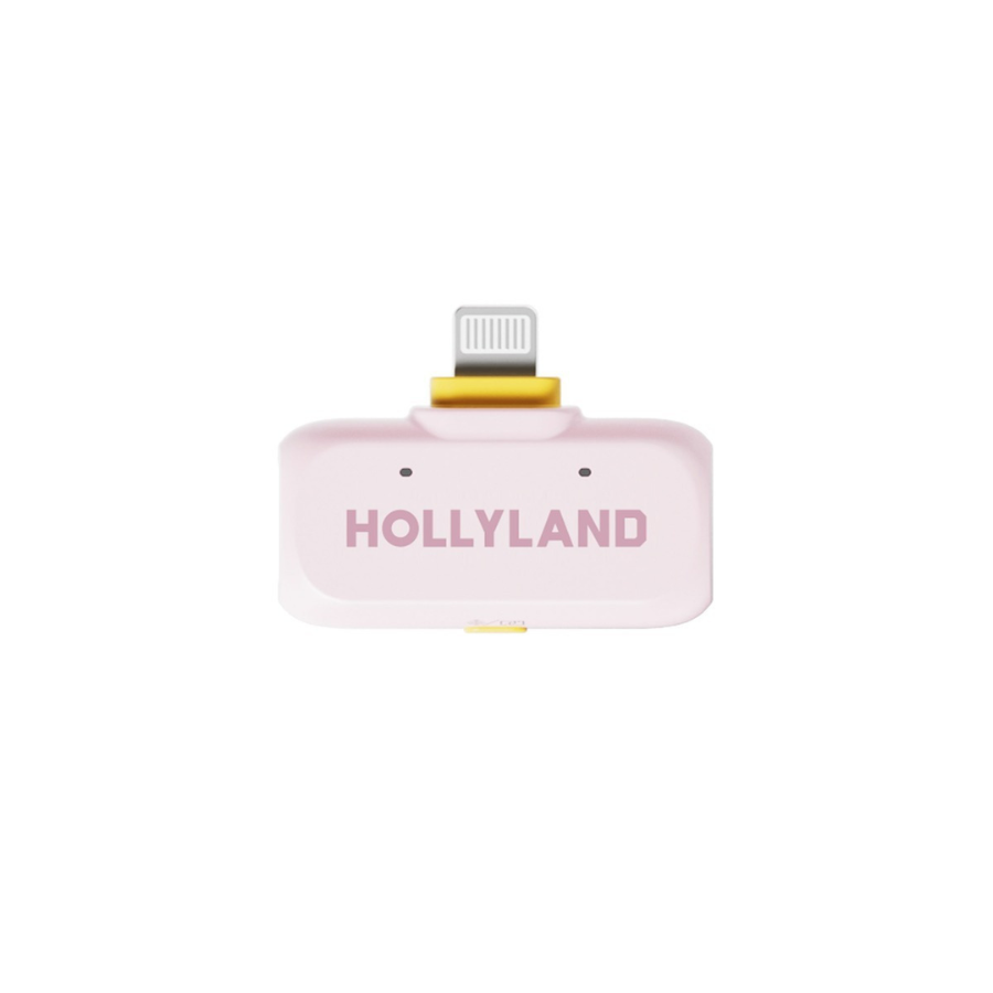 Hollyland Lark A1 Wireless Lavalier Microphone System - 48kHz/24-bit Audio, 200m Range, Omnidirectional Dual-Mic Kit (Cloud Pink)