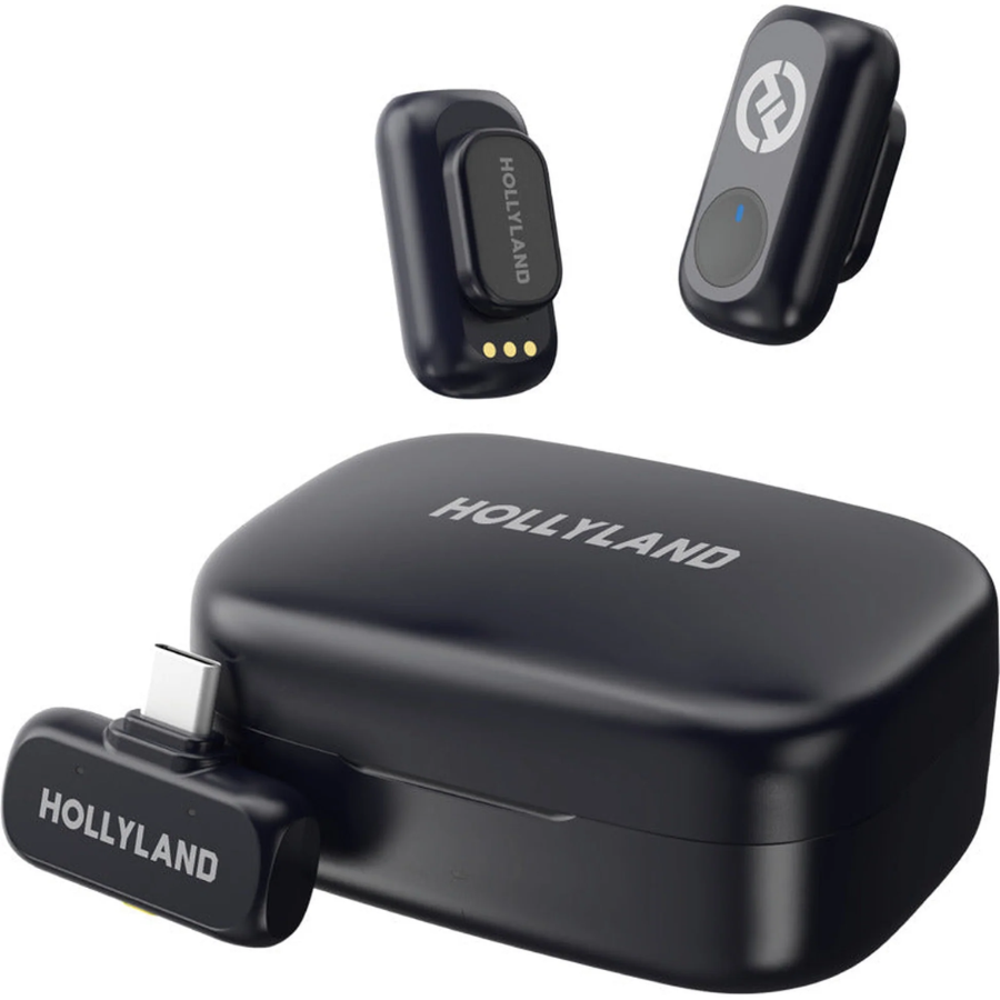 Hollyland LARK A1 Duo 2-Person Wireless Microphone System - 48kHz/24-bit Audio, Intelligent Noise Cancellation & 200m Range