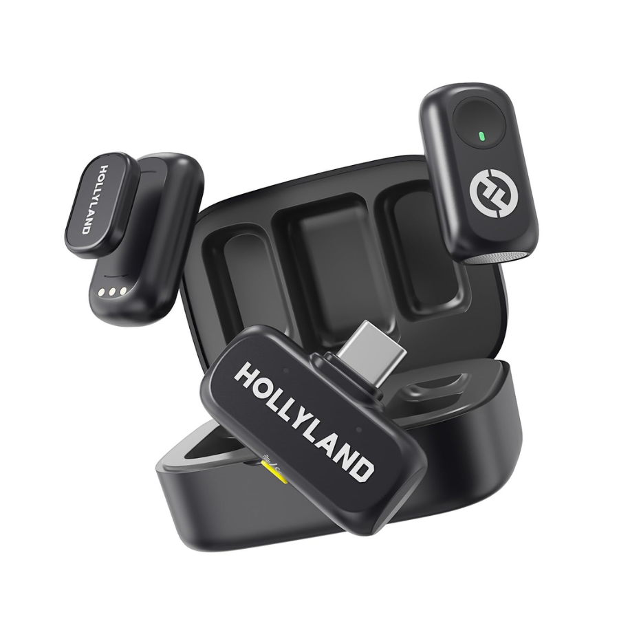 Hollyland LARK A1 Duo 2-Person Wireless Microphone System - 48kHz/24-bit Audio, Intelligent Noise Cancellation & 200m Range