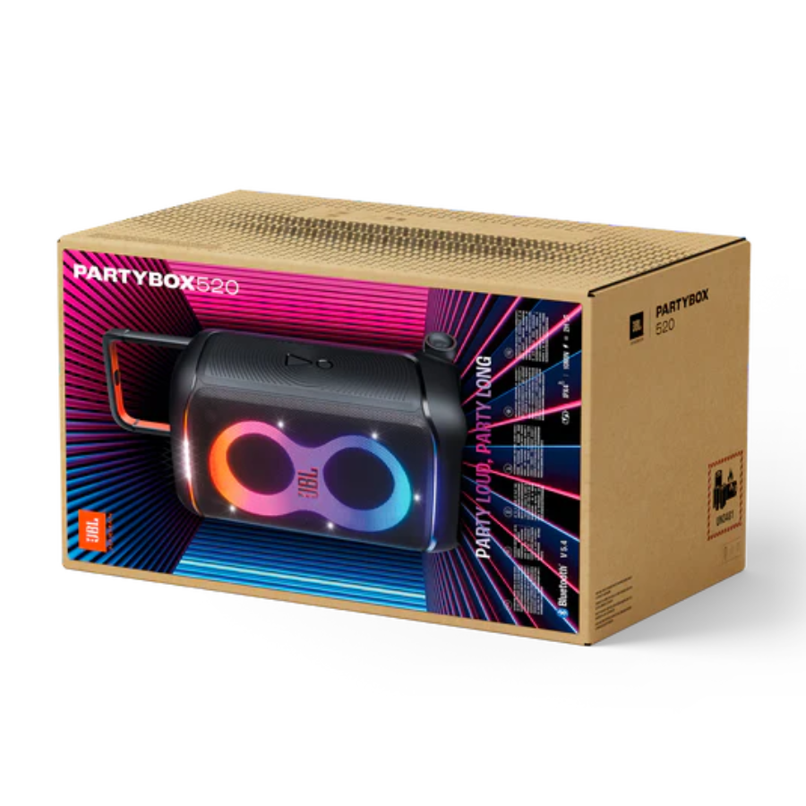 JBL PartyBox 520 Portable Wireless Speaker - Powerful JBL Pro Sound, Dynamic Light Show & IPX4 Splashproof