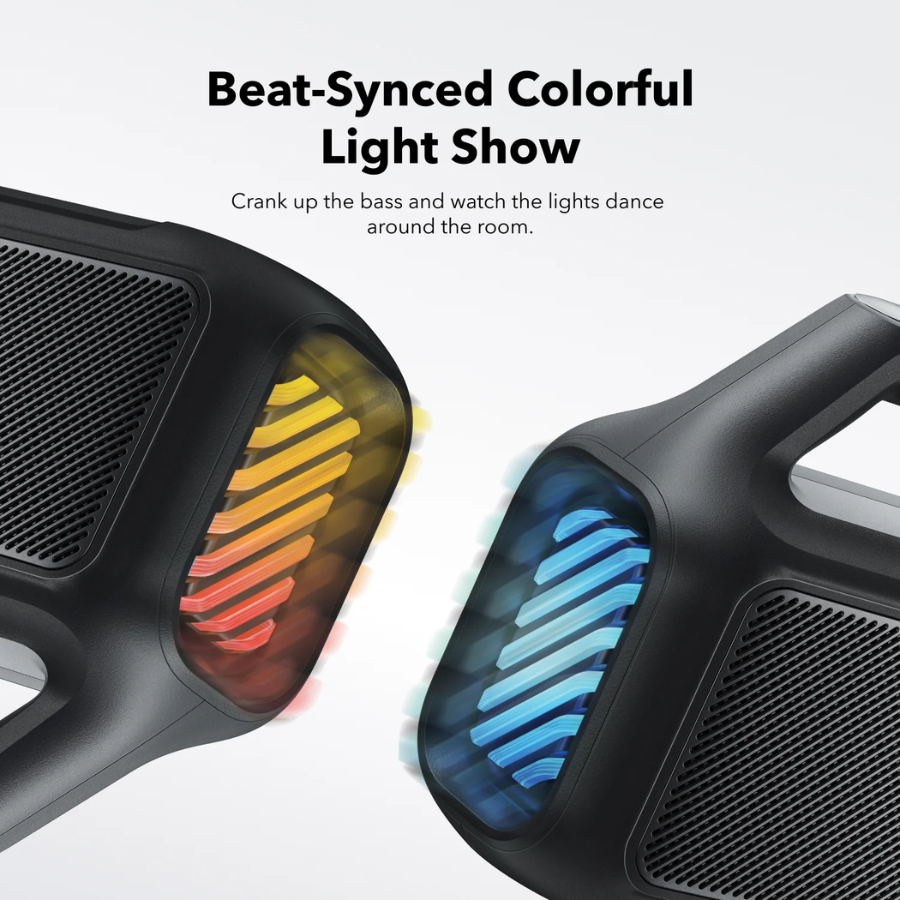 Anker Soundcore Boom 2 Portable Bluetooth Speaker - 80W Max Output, BassUp 2.0 Technology, Beat-Synced Light Show & IPX7 Waterproof