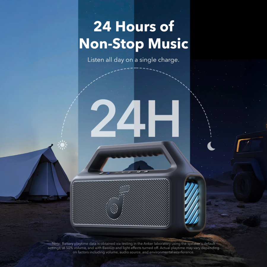 Anker Soundcore Boom 2 Portable Bluetooth Speaker - 80W Max Output, BassUp 2.0 Technology, Beat-Synced Light Show & IPX7 Waterproof