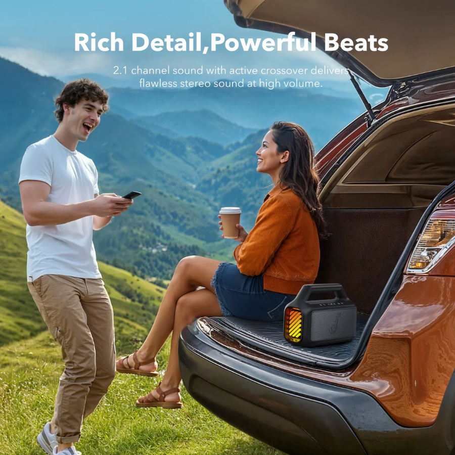 Anker Soundcore Boom 2 Portable Bluetooth Speaker - 80W Max Output, BassUp 2.0 Technology, Beat-Synced Light Show & IPX7 Waterproof