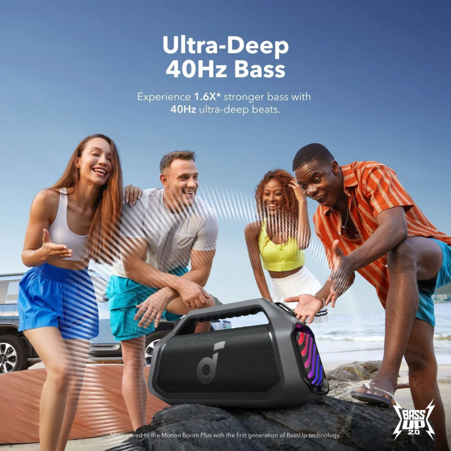 Anker Soundcore Boom 2 Plus Portable Bluetooth Speaker - 140W Max Output, BassUp 2.0 Technology & IPX7 Waterproof