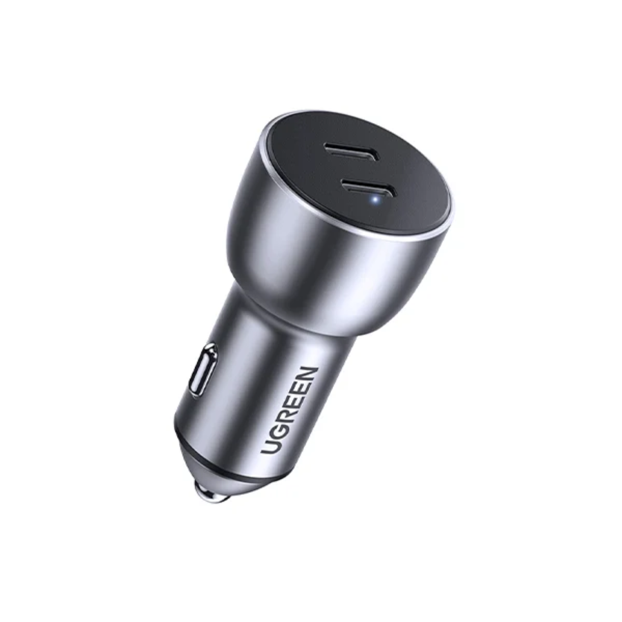 Ugreen 50W Fast Car Charger - Dual USB-C Ports Power Delivery (PD) Adapter, Compact & Durable Phone Car Charger