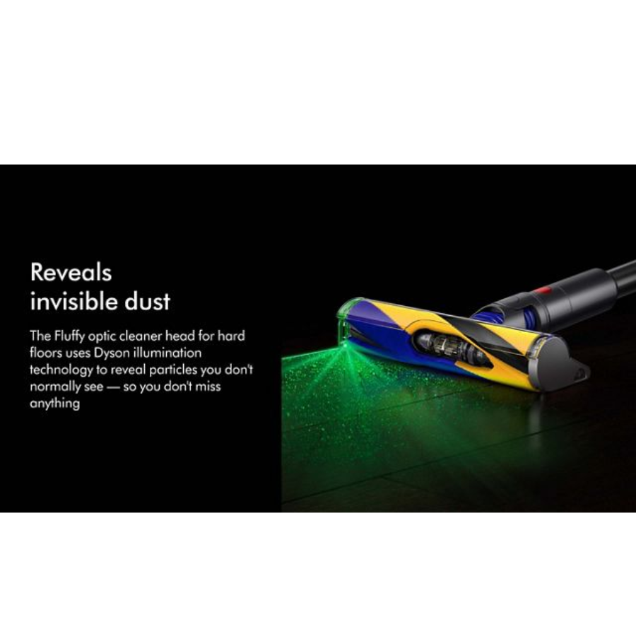 Dyson V12 Detect Slim Cordless Vacuum Cleaner - Laser Dust Detection, Powerful Suction & Smart LCD Display (Yellow/Iron)