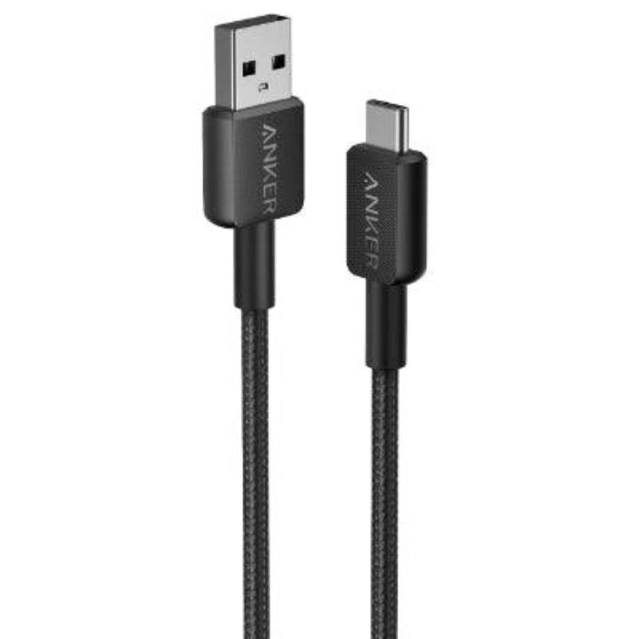 Anker 322 USB-A to USB-C Fast Charging Cable (0.9m) - Double-Braided Premium Nylon Cord, Ultra-Durable (Black)