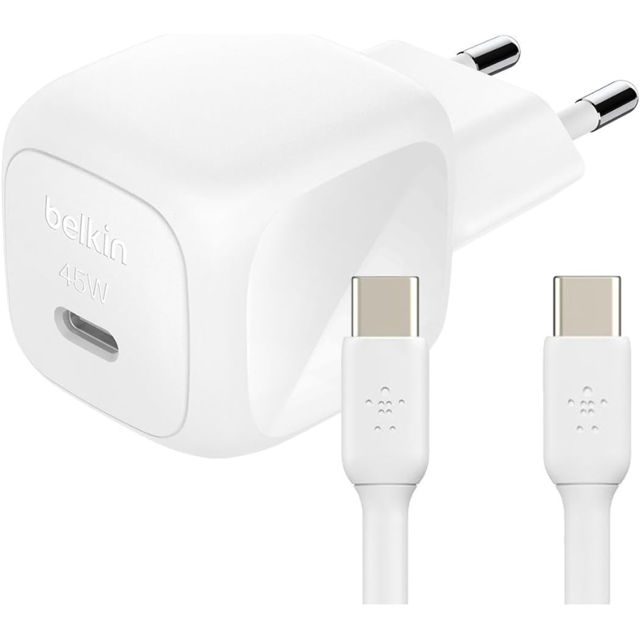Belkin BoostCharge Compact 45W USB C Wall Charger with 1m USB C Cable