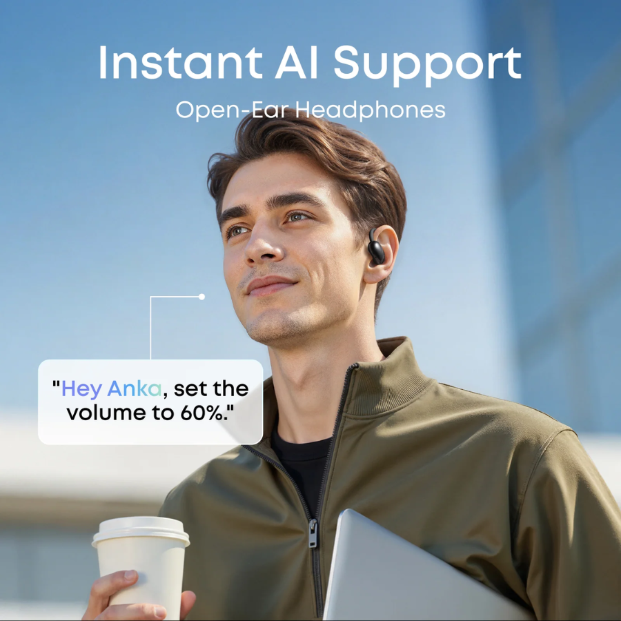 Soundcore AeroFit 2  with AI Assistant - Open-Ear Headphones and Real-Time Translation Features Long-Lasting Comfort Design