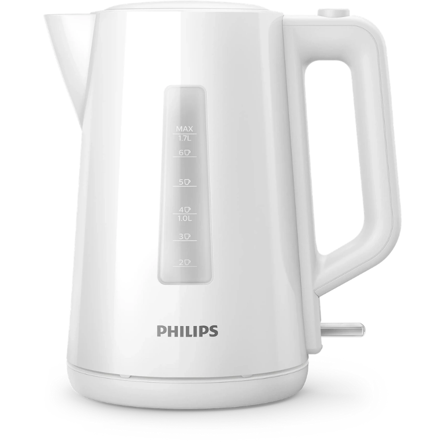 Philips Plastic Kettle Series 3000 - 1.7L Capacity, Easy-to-Fill Spring Lid, Indicator Light & Multi-Safety System