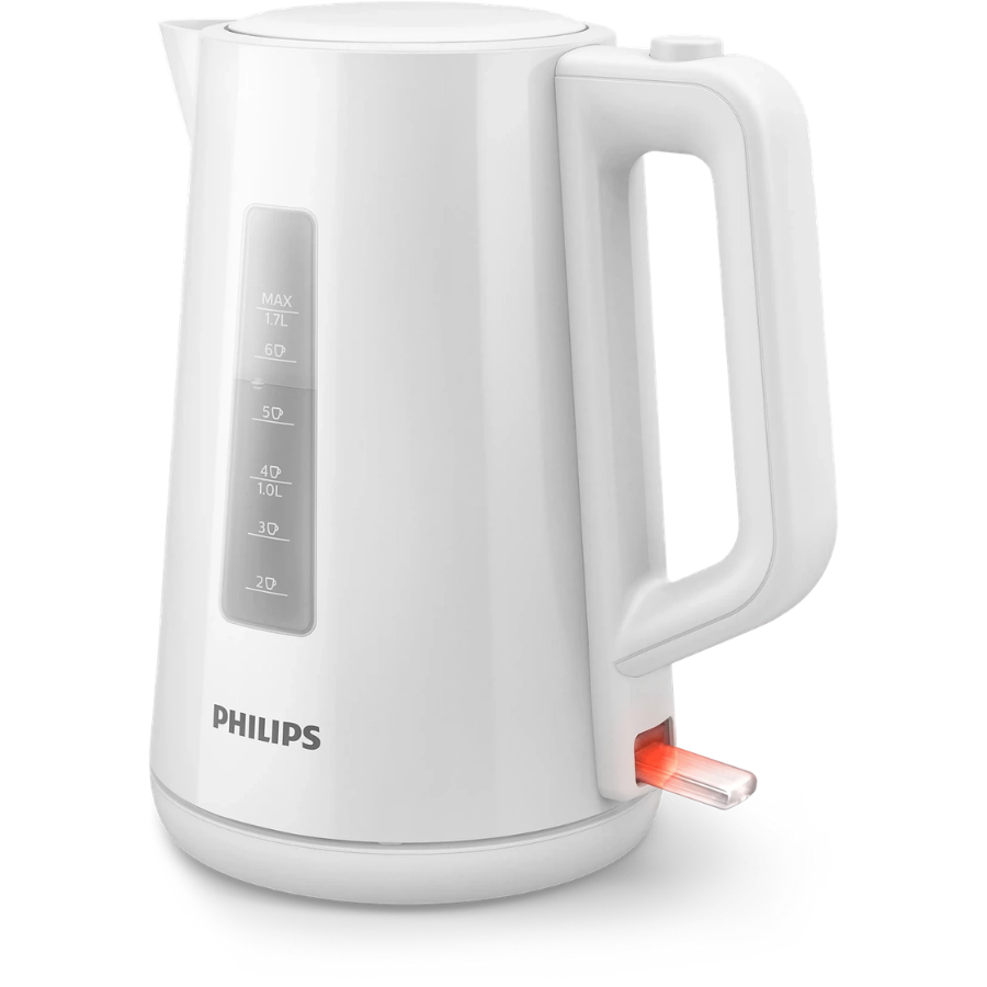 Philips Plastic Kettle Series 3000 - 1.7L Capacity, Easy-to-Fill Spring Lid, Indicator Light & Multi-Safety System
