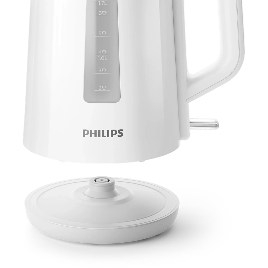 Philips Plastic Kettle Series 3000 - 1.7L Capacity, Easy-to-Fill Spring Lid, Indicator Light & Multi-Safety System