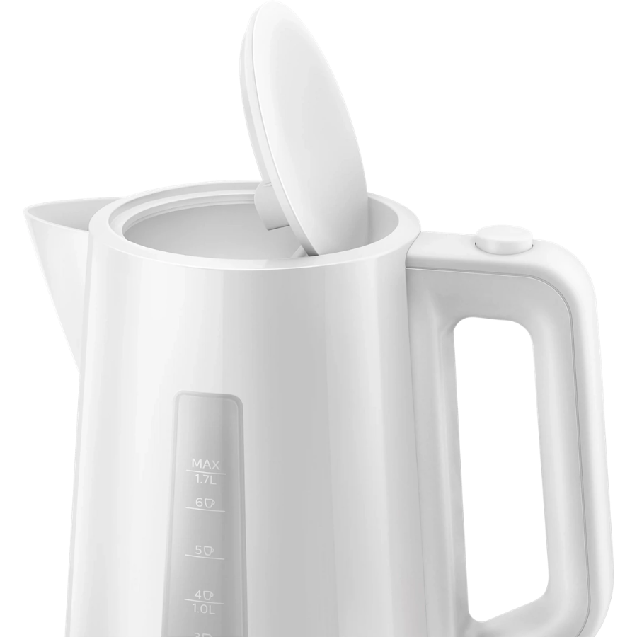 Philips Plastic Kettle Series 3000 - 1.7L Capacity, Easy-to-Fill Spring Lid, Indicator Light & Multi-Safety System