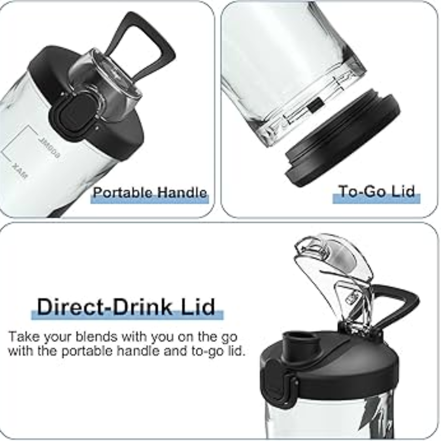 BluPebble GoBlend Pro Portable Blender 750ml High Capacity Personal Mixer for Smoothies and Healthy Drinks on the Go