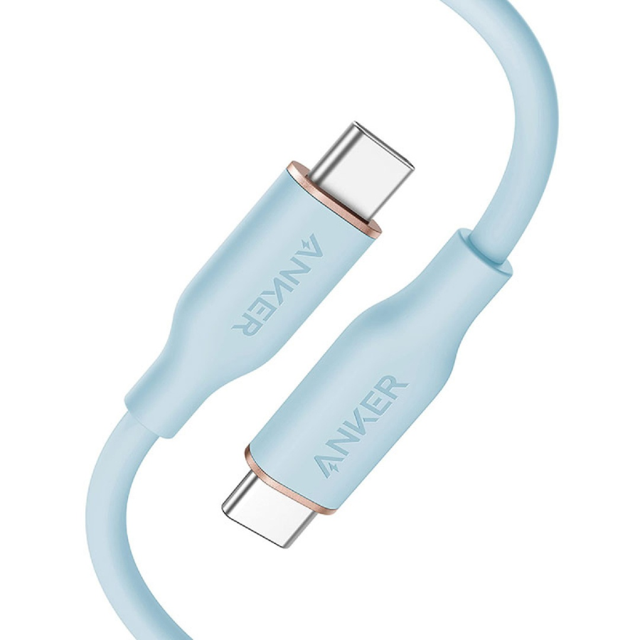 Anker PowerLine III Flow USB C to USB C Cable 100W Max Power Delivery 0.9m 3ft Super Soft Tangle Free Charging Cable