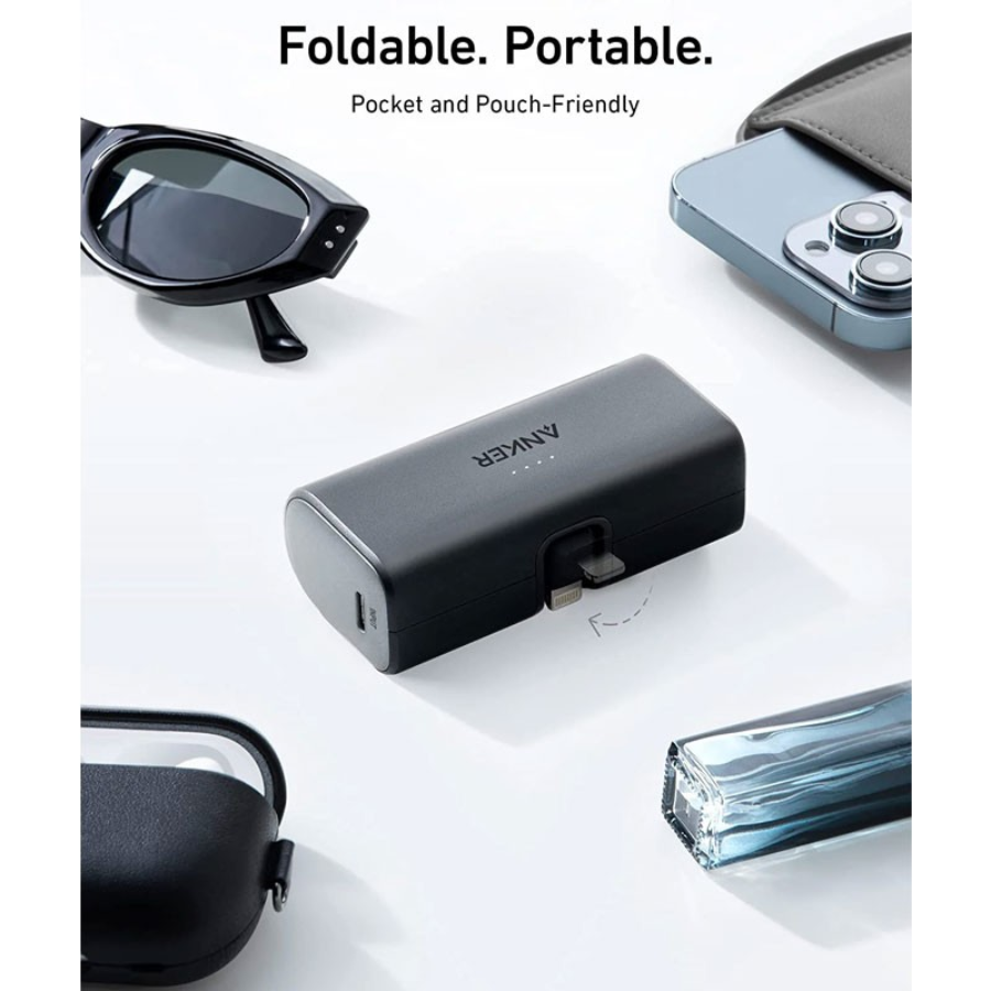 Anker Nano Power Bank 5000mAh with Built In Lightning Connector Ultra Compact Pocket Size Portable Charger