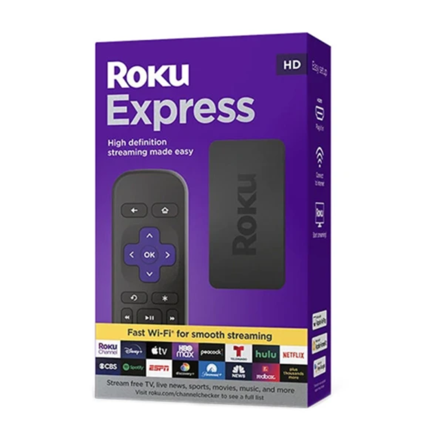 Roku Express HD Streaming Device 3960R with Simple Remote and High Speed HDMI Cable for Smart Home Entertainment