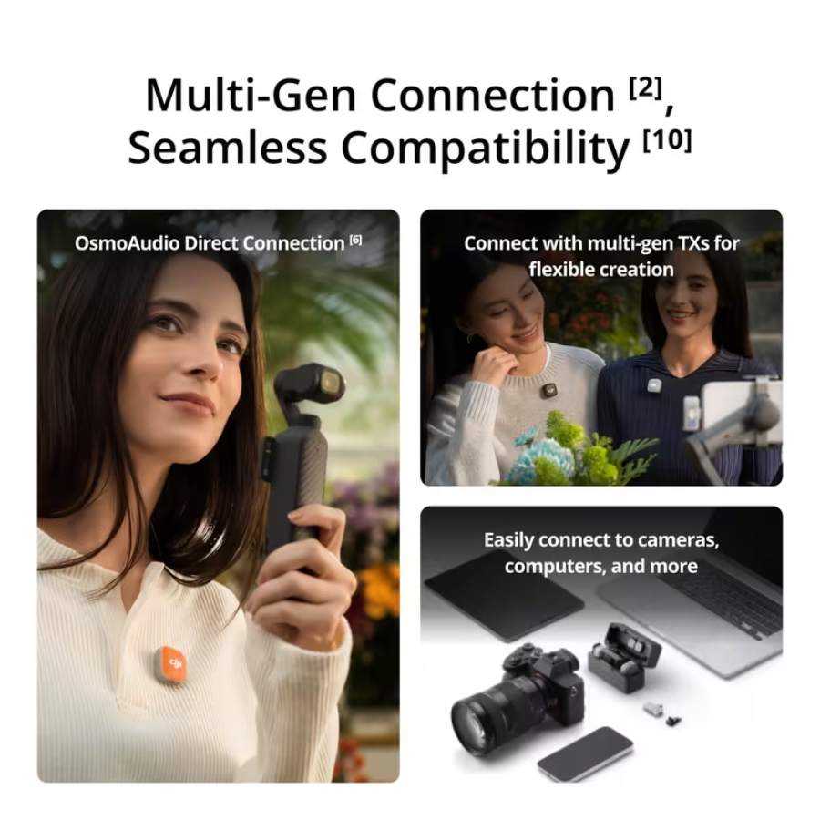 DJI Mic Mini 2 Wireless Microphone System Dual Transmitters and Receiver Combo with 90 Hour Battery Life and Charging Case