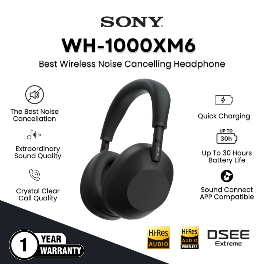 Sony WH-1000XM6 Wireless Noise Canceling Headphones